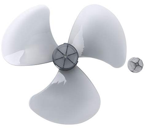 inhzoy 16inch Plastic Fan Blade with/without Fan Nut Lightweight Fan Blade 3 Leaves Replacement Accessories for Standing Pedestal Fan D Grey with Fan Nut 16 Inch