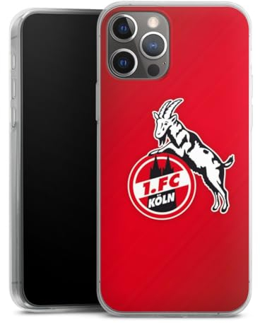 Slim Case kompatibel mit Apple iPhone 12 Pro Silikon Handyhülle transparent Hülle extra dünn 1. FC Köln Offizielles Lizenzprodukt EffZeh