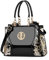 NICOLE & DORIS Donna Borse a mano vernice Borse a Tracolla Elegante Borse a Spalla in PU Pelle Borsetta Borse Tote Moda Borsa ricamata da Donna Nero