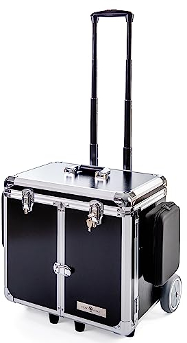 PodoMobile MIDI Fußpflegekoffer – Robuster und flexibler Fußpflegekoffer aus Aluminium mit integrierten Steckdosen, leicht und kompakt, ideal für mobile Anwendungen | Schwarz