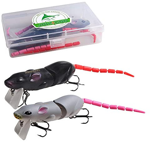 JOHNCOO Swimbait Hard Artificial Baits Mouse Fishing Lures Multi Jointed Fishing Lures Kit for Pike Bass