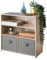 spot on dealz® 4 Cube Storage Unit – 2 Door Cabinets & 2 Open Shelves, Oak Finish Wooden Bookcase for Living Room, Bedroom, Office – Small Organizer Furniture, Easy to Assemble