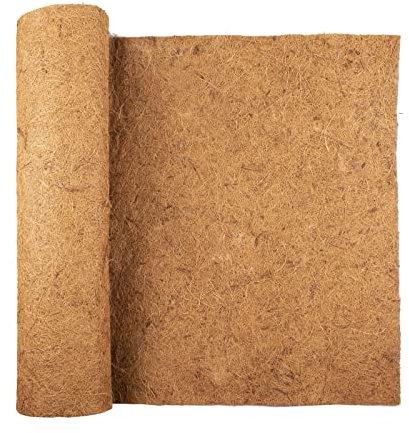 Fengaim 1m*0.5m/40 x 20 Coco Hanging Basket Liner Coconut Growing Mat Garden Plant Flowerpot Coconut Fibre Matting Liner Roll for Patio Containers Wall Troughs Reptile Carpet Lizard Cage Mat
