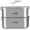 Tentock Titanio Borraccia Kit Militare con Bottiglia d'Acqua e Set di Pentole, Portatile Set di Tazze da Mensa All'aperto per Campeggio Viaggio (1000ml+750ml+400ml)(Lunch Box 750ml+400ml)