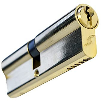 UAP Euro-Zylinderschloss - TL Budget Euro-Schließzylinder - Tür-Zylinderschloss mit 3 Schlüsseln, passend für alle Türen (100mm 50/50) (Messing)