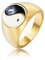 Beydodo Männer Ring Edelstahl, Ring Personalisiert Gold für Herren Gr.54 (17.2) -Tai Chi Yin Yang Ring