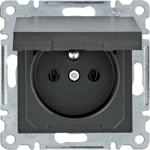 Lumina Steckdosensteckdose mit Erdung und Deckel 16A/250VAC schwarz WL1123 hager Polo 8694407003447