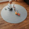 Sanosoft® Krabbelmatte Rund Made in Germany, Öko-Tex Anti-Rutsch Krabbelunterlage (120cm Rund, Hellgrau)