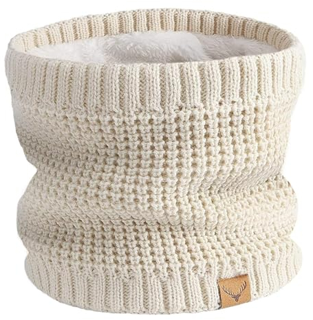 NEOLA Winter Neck Warmer - Thermal Knitted Snoods Windproof Fleece Lined Circle Scarf Soft Warm Neck Gaiter Gifts for Mens Cycling Skiing Motorcycle