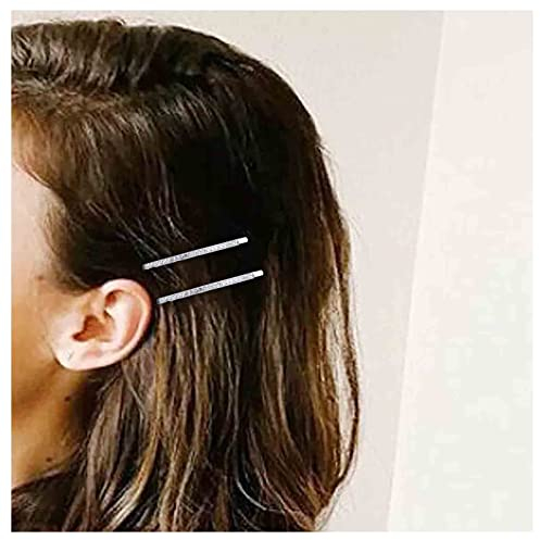 Yheakne Kristall-Haarspange, Retro-Strass-Haarspange, französischer Kristall, Haarschmuck für Damen und Mädchen, 2 Stück (silberner Kristall)