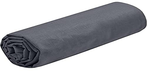 STOF - Drap Housse -Taille 160x200 cm Grand Bonnet 30 cm -100% Coton certifié Oeko-Tex - Couleur Ardoise -Modèle Eden - Linge de Lit pour Maison - Doux et Confortable pour Nid Douillet