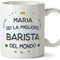 Mugffins Tazza Personalizzata in ceramica per BARISTA donna 11 oz / 350 ml - In italiano - Migliore del Mondo - Idea regalo per compleanno, anniversario, natale, laurea