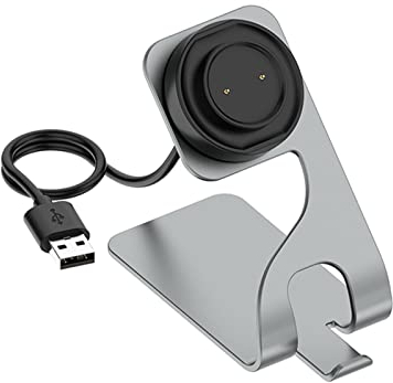 Ersatz-Ladestation kompatibel mit Amazfit Bip 5/Bip3 Pro/Bip3/GTR2/GTS4 Mini/T-Rex Pro/GTS2 Smartwatch-Ladestation mit USB-Ladekabel (grau)