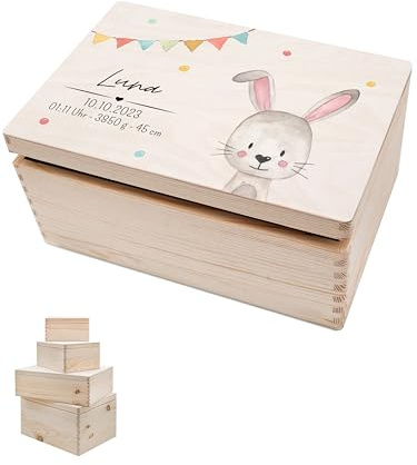 wunderwunsch Erinnerungsbox Baby, Babybox, Holzkiste personalisiert | Erinnerungskisten, Holz, Erinnerungsboxen, Personalisierte Erinnerungskiste, Neugeborenen, Box, Memory, Geburt, Erinnerung