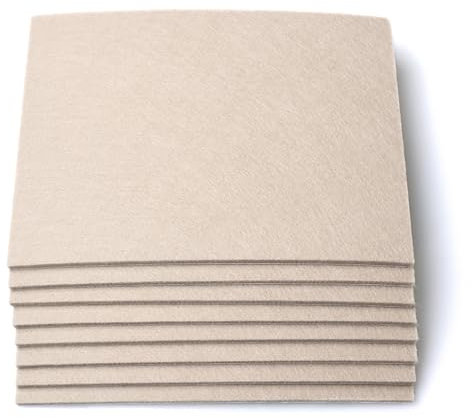 Hoappa 8-Pack Furniture Felt Pads 1/5 Thick Self-Stick Heavy Duty Sheets Wood Floor Protector, Beige