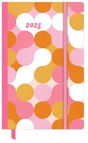 DUMONT - Dominique Vari Optimistic 2025 Wochen-Notizkalender, 9x14cm, Taschen-Kalender mit Verschlussband & Falttasche, viele nützliche Sonderseiten