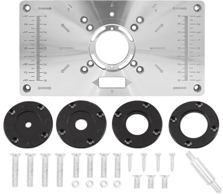 Holzbearbeitung DIY Router Tisch Einsatz Platte Trimmmaschine Flip Board Aluminium Router Tisch Einsatz Platte Tisch Fräsen Trimmmaschine mit 4 Ringen (Color : B)