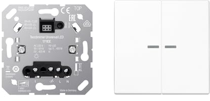 Jung Home Tastdimmer Universal LED + BTLS17102BFWW Taster 2-fach Alpinweiß Serie LS