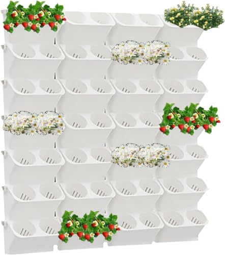 UXIPILBX Vertical Wall Planter, Stacking Planters For Outdoor Plants, Indoor Outdoor Living Wall Planter,Wall Mounted Grow Bags For Yard Garden Home Decoration-C