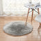 YUGWNN Hellgrau Flokati Teppich Waschbar Bettvorleger Fell,Kunstfell Stuhlauflage Dekofell,Runder Durchmesser 60cm/23,6in