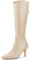 Allegra K Stivali alti al ginocchio da donna a punta con tacco a spillo, Beige, 39 EU