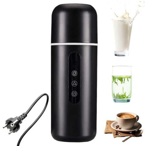 Bouilloire Électrique Portable 3 en 1, 420ML Mini Bouilloire à Thé Chaudière à Eau Chaude à Température Réglable avec Agitation à Induction Magnétique pour Thé Lait Café