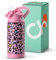 Choco Mocha Trinkflasche Kinder mit Strohhalm für Mädchen, Thermosflasche Kinder, Wasserflaschen für Schule 400ml, Auslaufsichere, BPA frei, Rosa Leopard