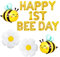 Geburtstagsdeko 1 Jahr Junge - Luftballons für 1. Geburtstag Inklusive 2 Bienenförmiger, 2 Blumenförmiger und 1 HAPPY 1st Bee Day Ballon