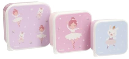 Tutete Lote 3 Fiambreras Infantiles 500/350/300ml y BPA Free | ballet | Lunch box de 500 ml a 300 ml | Aptas para microondas y lavavajillas | Sin BPA | Ideales para guardería, colegio y salidas