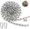 Mbsomnus 8 Meter Gliederkette Meterware 3 mm Metall Ketten Schwere Ketten Stahlkette Verzinkte Kette Meterware Rundstahlkette mit Karabiner für Wäscheleine Hundekette Schaukeln Hängesessel Ankerkette