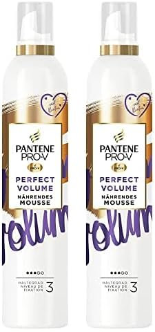 Pantene Pro-V Nährendes Mousse, Perfect Volume, 200ml, mit Biotin, Haltegrad 3, lässt Haare dicker & voller aussehen, Haarpflege (Packung mit 2)
