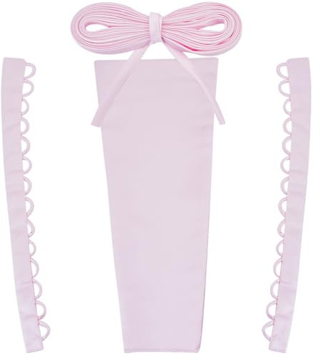 GORGECRAFT 4 kit de Corset Arrière en Tissu Rose Satiné avec Lacets et Extension de Panneau Fermeture Éclair de Remplacement Rubans Réglables Corsets Arrière pour Robes de Bal Robes de Mariée Formelle