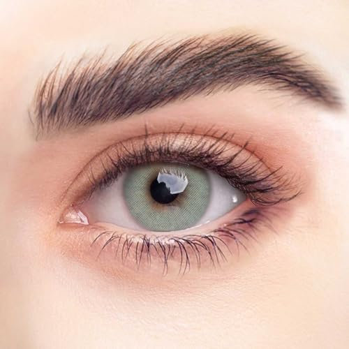 REHLEIN farbige Kontaktlinsen - LINDGRÜN - 2 Stk. inkl. gratis Behälter - grüne Kontaktlinsen - farbige Monatslinsen - natürliches Design - hohe Deckkraft (LINDGRÜN, 1 Paar (2 Stück), -3.75)