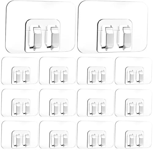 100 Pcs Outdoor Lights Hooks, Outdoor String Light Hooks with Adhesive Strips for Christmas, Patio,Garden Balcony Decor, Self Adhesive Cable Holders for Hanging