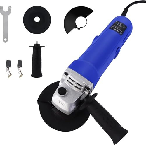 Angle Grinder 115mm, 2000W Electric Angle Grinder with 2M Power Cord, for Metal Steel Cutting Grinding and Polishing, 12000RPM Cutting, Auxiliary Handle