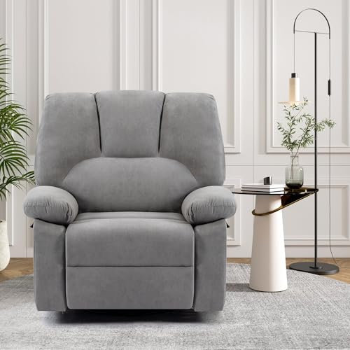 HOMYEDAMIC Relaxsessel mit Liegefunktion, TV-Sessel mit Seitengriff, 150 kg belastbar, Hellgrau
