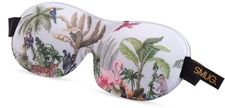 SMUG 100% Blackout Sleep & Eye Mask | Eyelash Extension Friendly | Eye Masks for Sleeping | Sleep Masks for Women & Men | Straps for Dream Comfort & Adjustability | Jungle