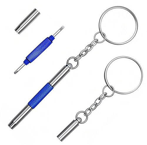 2 Pcs Eyeglass Screwdriver Repair Kit 3 in 1 Mini Screwdrivers Set 3 in 1 Precision Screwdrivers Kit, Tiny Screwdriver Repair Tools for Glasses, Keychain, Watch, Jewelry (Phillips, Hex, Flat Head)