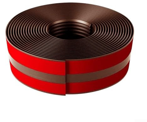 GLFLOW Treppenkantenprofil Selbstklebend, PVC Treppenkantenprofil, Treppenkantenschutz, rutschfeste Treppenkantenabdeckung Wasserdicht Selbstklebend für Innen & Außen (Braun 10 Fuß)