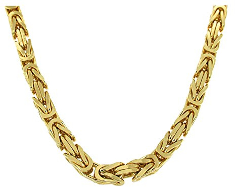 Tendenzalia Königskette byzantiner Halskette vergoldet Doublé 10 mm quadratisch Länge wählbar Damen Herren Schmuck