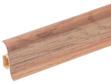 Mon Mobilier Design Battiscopa con goulotte passacavo in PVC 59 mm - 1,10 m con angoli, raccordi e fermagli, Lot de 50