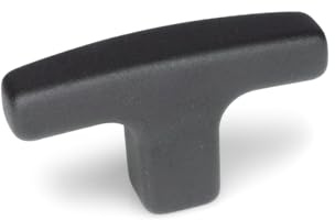 Ganter Normelemente | Möbelgriff, Schrankgriff, Schubladengriff in T-Form | Aluminium, schwarz | GN 563.2-55-M6-SW | Gewinde M6