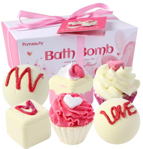 6 Stück Badebomben Geschenkset für Frauen - Natürliche ätherische Öle Spa Produkte (6 Stile) für Geburtstag & Weihnachten