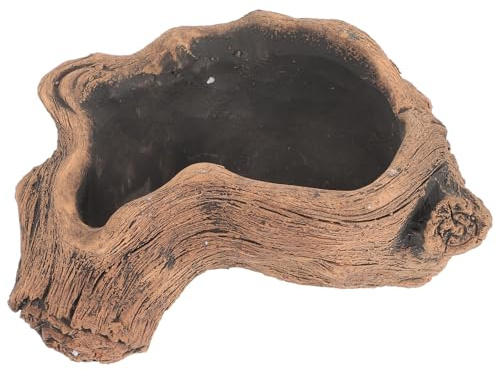 Hemobllo Vintage Zement Pflanztopf im Baumstamm Design mit Versteckbox Retro Sukkulenten Blumentopf für Garten und Innenraumdekoration Stabil und Atmungsaktiv