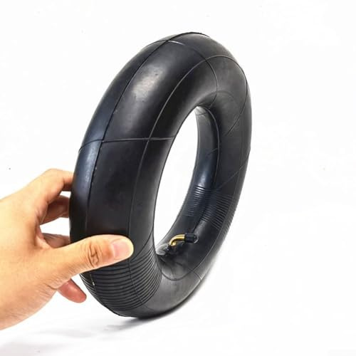 Zilimontt 4.10/3.50-6 and 4.00-6 Inner Tube for Lawn Mower, Wheelbarrow, Quad For Bike, and Garden Tillers — Rubber Replacement Tube with Straight or Bent Valve, 280g, Black(Bent mouth)