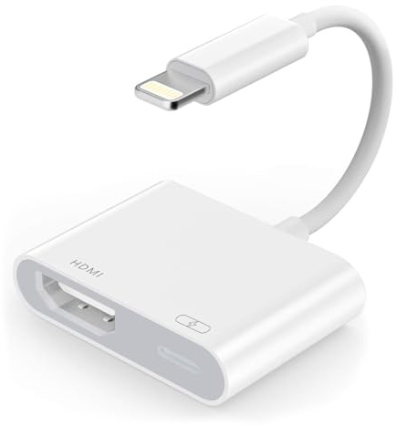 Lightning to HDMI Adapter for iPhone to TV, HDMI Adapter 1080P Digital AV Sync Screen Connector Cable with Lightning Charging Port for iPhone 14/13/12/11/XS/XR/X/8/7/iPad, No Power Needed