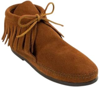 Minnetonka Women's Classic Fringe Boot, Hardsole Brown, 9.5 M US