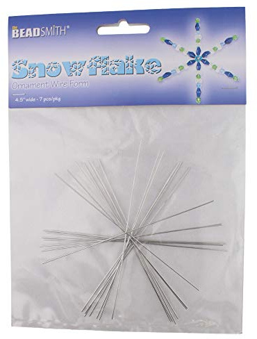 Metal Wire Snowflake Forms - Fun Craft Beading Project 4 1/2 Inches