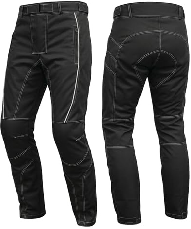 Herren Motorradhose Textilien Motorrad Hose Kombihose Schwarz, Größe:60