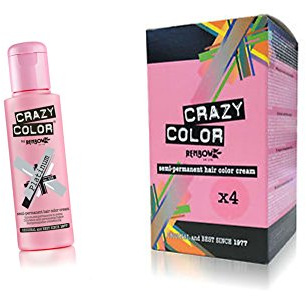 Crazy Colour Semi Permanent Haarfärbemittel Platinum No.28 (100ml) Box of 4